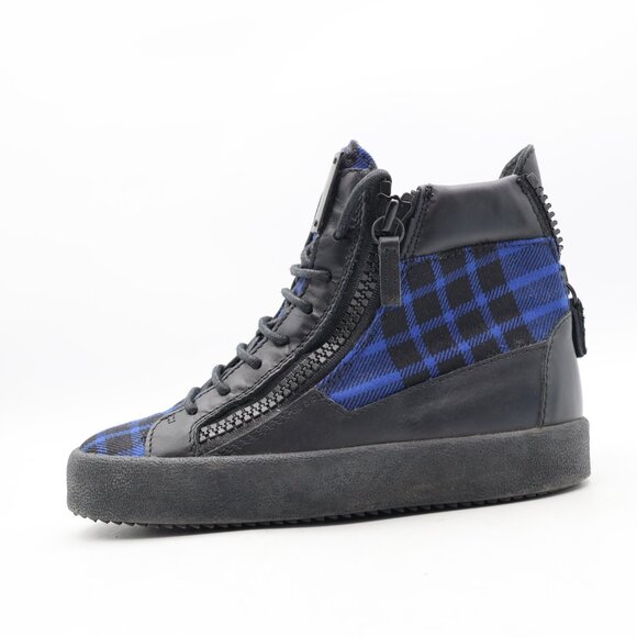 Giuseppe Zanotti Gerard Plaid Women's EU 35.5 Mid Top Sneakers Lace Up - Picture 4 of 11
